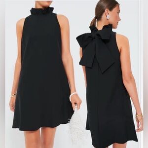 Tuckernuck Black Bow-Back Mini Dress